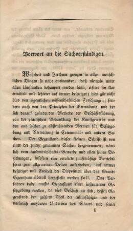 Vorwort an die Sachverständigen.