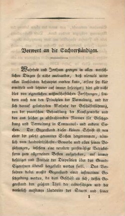 Vorwort an die Sachverständigen.