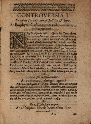 Semicenturia Controversiarum Ex Jure Civili, Canonico, Feudali, Et Recessibus Imperij selectissimarum