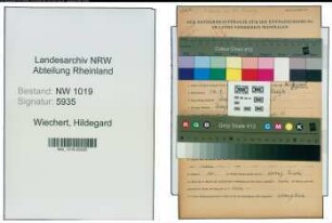 Entnazifizierung Hildegard Wiechert , geb. 14.09.1894 ()