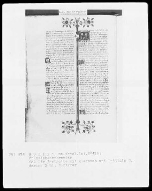 Franziskanisches Brevier — Initiale D, darin zwei heilige Märtyrer, Folio 25verso