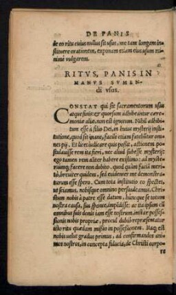 Ritus, Panis In Manus Sumendi usus.