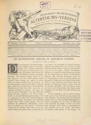 Zeitschrift des Münchener Alterthums-Vereins. 9. 1898