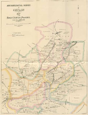 Archaeological survey of Ceylon. Map of the north central province (N. & N. E. Kóralès)