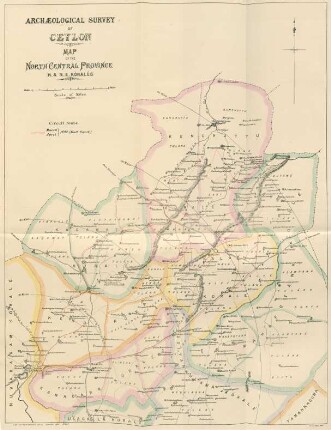 Archaeological survey of Ceylon. Map of the north central province (N. & N. E. Kóralès)