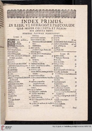 Index primus