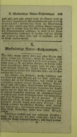 X. Merkwürdige Natur-Erscheinungen