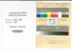 Entnazifizierung Heinrich Pascher , geb. 19.10.1908 (Angestellter)