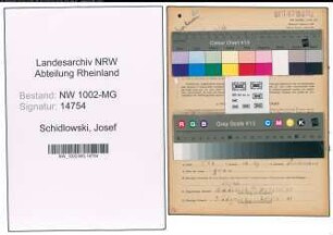 Entnazifizierung Josef Schidlowski , geb. 30.06.1904 (Arbeiter)