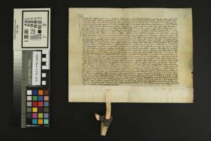 Harxheim: Leihbrief des St. Agnesen-Klosters über benannte Güter zu Harxheim und Ebersheim an Johann von Ebersheim, Bürger zu Mainz