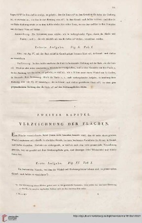 Zweites Kapitel: Verzeichnung der Flächen