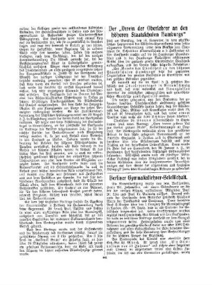 Der "Verein der Oberlehrer an den höheren Staatsschulen Hamburgs"