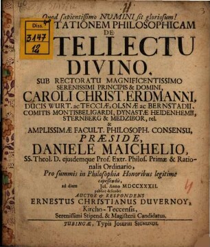 Diss. de intellectu divino