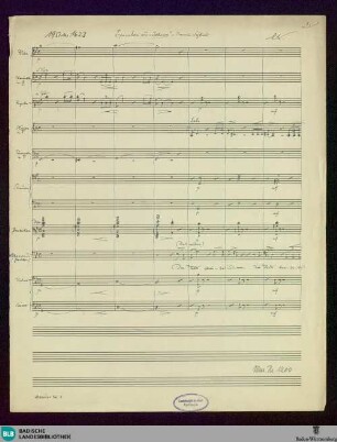 Episoden aus Jehova. Fragments - Mus. Hs. 1200 : Bariton, Coro, orch, org