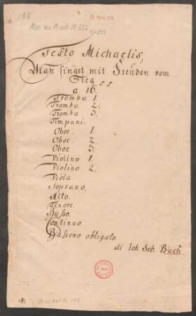 Man singet mit Freuden vom Sieg; V (4), Coro, orch; D-Dur; BWV 149; BC A 181