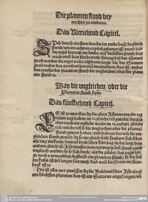 Die planeten stund bey nachts zu vindenn. Das Vierzehend Capitel.