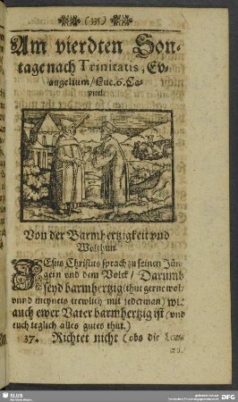 Am vierdten Sontage nach Trinitatis, Evangelium, Luc. 6. Capitel