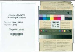 Entnazifizierung Ewald Glingener , geb. 27.02.1905 (Postfacharbeiter)