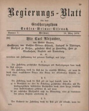 Nr. 7 : 18. März 1876