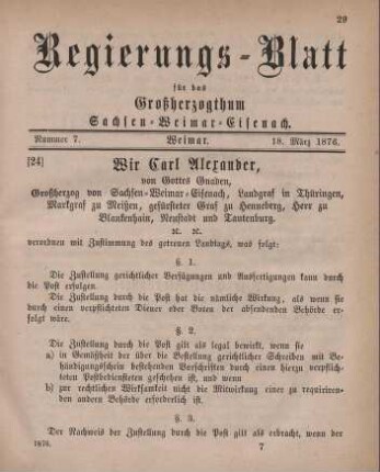 Nr. 7 : 18. März 1876