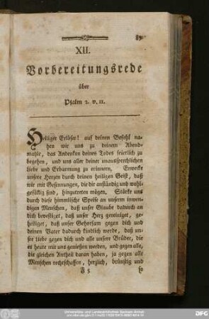 XII. Vorbereitungsrede über Psalm 2. v. 11.