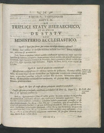 Caput II. De Triplici Statu Hierarchico, Et In Specie De Statu Sive Ministerio Ecclesiastico