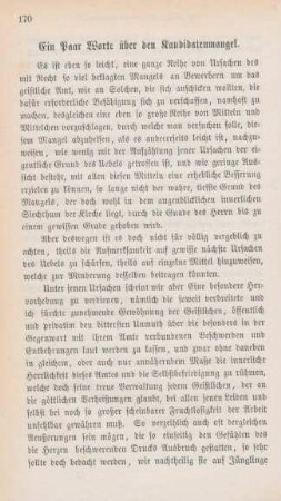 170-171 Einige Worte über den Kandidatenmangel