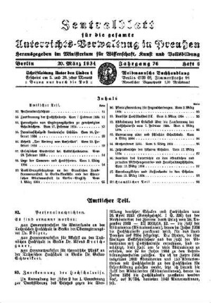 Zuerkennung der Hochschulreife : [Amtlicher Teil]
