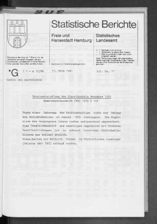 Umsatzentwicklung des Einzelhandels Dezember 1980 : Lfd. Nr. 11