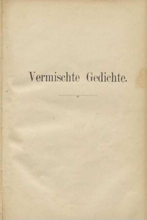 Vermischte Gedichte