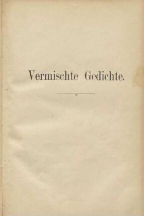 Vermischte Gedichte