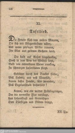 XI. Tafellied