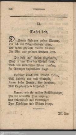 XI. Tafellied