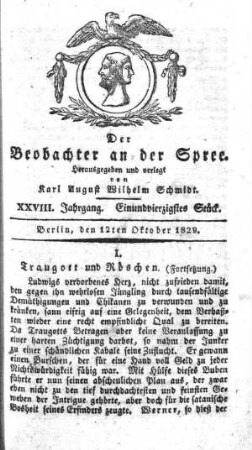41. Stueck, 12. Oktober 1829