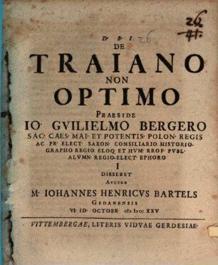 De Traiano Non Optimo