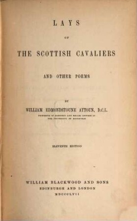 Lays of the Scottish cavaliers and other poems