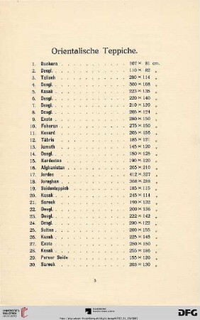 Orientalische Teppiche (Nr. 1-199)