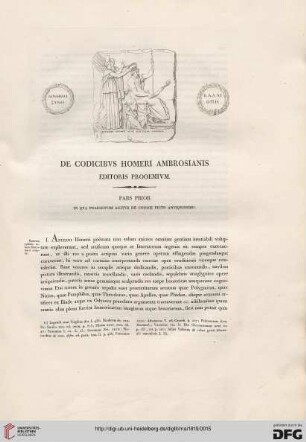 Pars prior: In qua praesertim agitur de codice picto antiquissimo