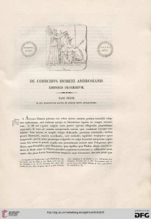 Pars prior: In qua praesertim agitur de codice picto antiquissimo