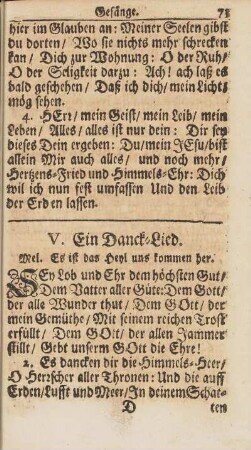 V. Ein Danck-Lied