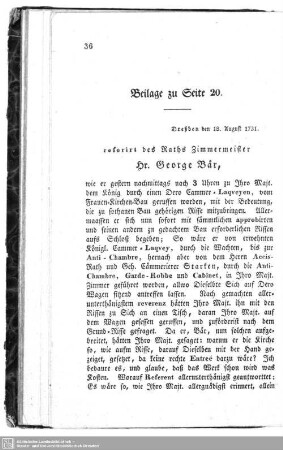 Beilage zu Seite 20