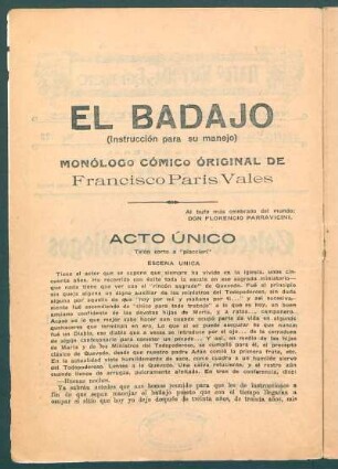 El badajo : (Instrucción para su manejo)