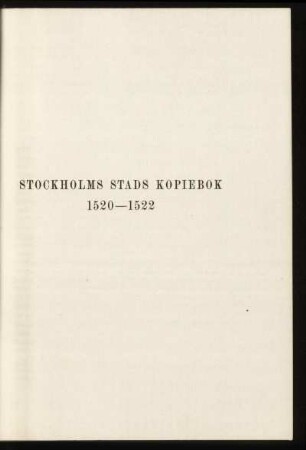 Stockholms stads kopiebok 1520-1522