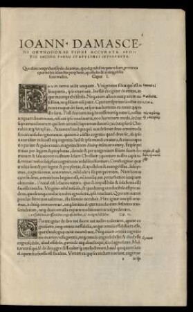 Ioann. Damasceni Orthodoxae Fidei Accurata Aeditio Iacobo Fabro Stapulensi Interprete.