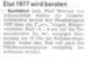 Etat 1977 wird beraten
