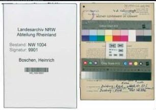 Entnazifizierung Heinrich Boschen , geb. 21.06.1904 (Postschaffner)