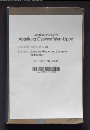 Festsetzung der Jahrmärkte in Lippe (v.a. Korrespondenz mit dem preußischen statistischen Landesamt)