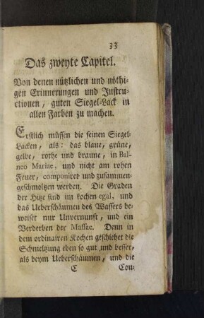 Das zweyte Capitel.