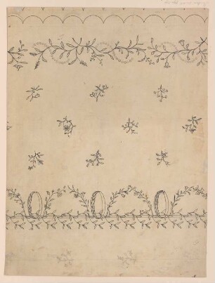 Mustervorlage mit floralen Stickereimotiven