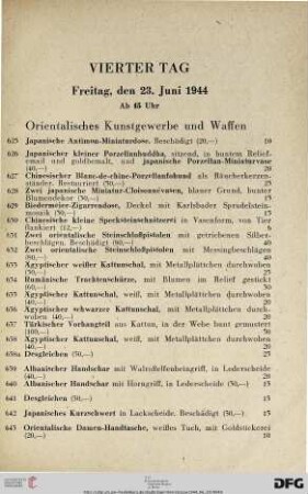 Orientalisches Kunstgewerbe und Waffen (Nr. 625-684)